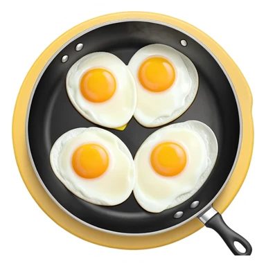 cooking pan with two heart-shaped eggs sticker