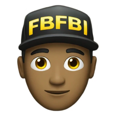 man with yellow "FBI" letters on his cap sticker