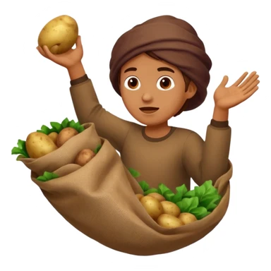 throws a sack of potatoes sticker