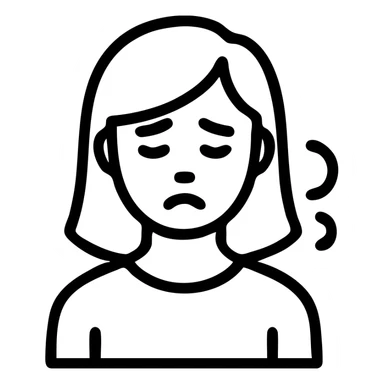 a tired mom, minimal line art, subtle exhaustion, simple background sticker
