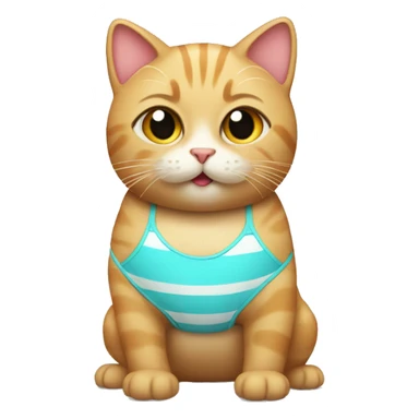 cat wearing a bathing suit sticker