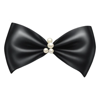 black silk bow with pearls sticker