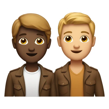 A gay couple one younger one older. The younger one has a caramel turkish skintone. The other is a little whiter italian. sticker