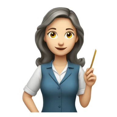 A Ukrainian female teacher holds a magic wand in her hand sticker