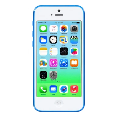 iPhone 5C on iOS 7, app icons, data and Wi-Fi sticker
