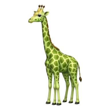 green furry giraffe sticker