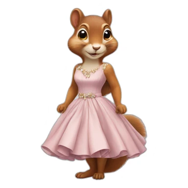 squirrel in a fashionable dress sticker