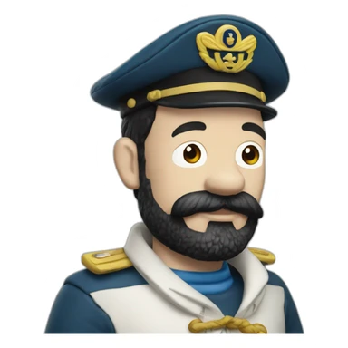 Captain haddock from tintin in a sailor jacket sticker