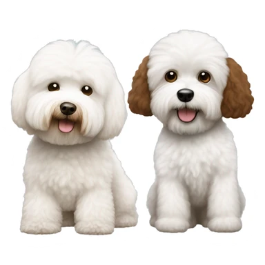 white bichon frise with brown cockapoo  sticker