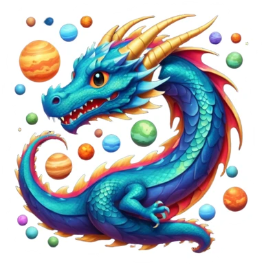 um dragão de planetas sticker