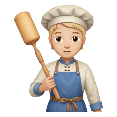 baker with rolling pin in Medieval Villagers sticker