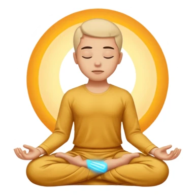 meditating person with peaceful expression, symbolizing composure sticker