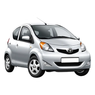 2008 silver Toyota Aygo with dead eyes sticker