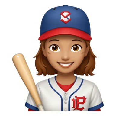 woman baseball player sticker