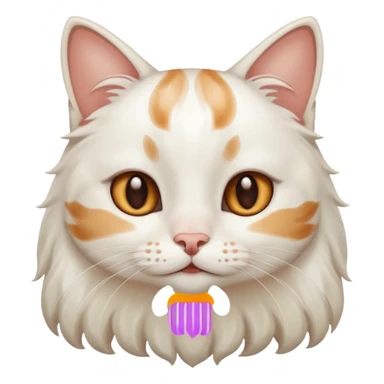 gato blanco con manchitas marrones y pelo largo con ojos de enamorado sticker