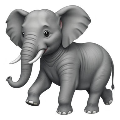 High resolution of a running elephant sticker