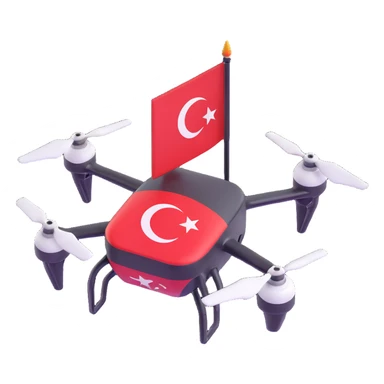 Teknofest milli teknoloji hamlesi emojisi with drone and Turkish flag, national technology emphasis, modern emoji style sticker