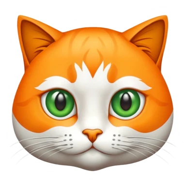 Gato naranja acostado ojos verdes y pecho naranja sticker