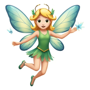 fairy character jumping with moth wing flare sticker