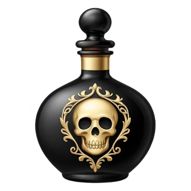 an elegant black poison bottle, no skull, no bones sticker