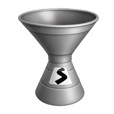 a funnel with a no sign over it sticker