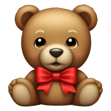 teddy bear wearing a red bow sticker