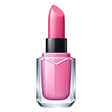 A glossy pink lipstick with a crystal-clear casing. sticker
