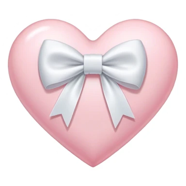 A light pink heart with a white bow sticker
