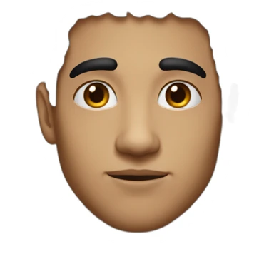 Young man, black hair, thick eyebrows, big nose, short hair, handsome sticker
