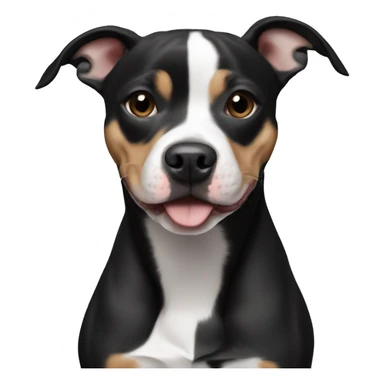 pitbull Chihuahua mix black with white  sticker