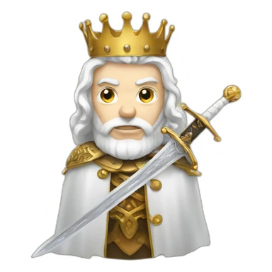 White king with sword sticker