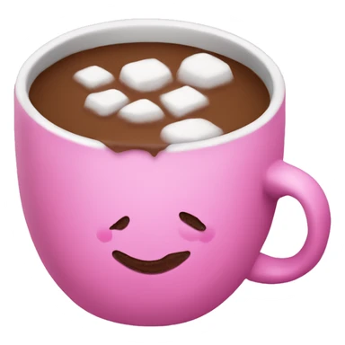 hot cocoa with a pink mug sticker