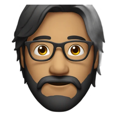 Face only black hair Indian with glasses and 3 daybeard sticker