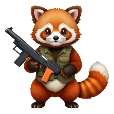 Red panda holding a Glock  sticker