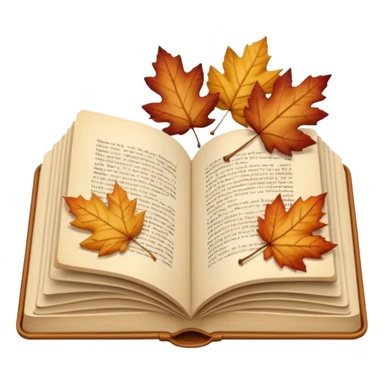 beige autumn open book with leaves on it sticker