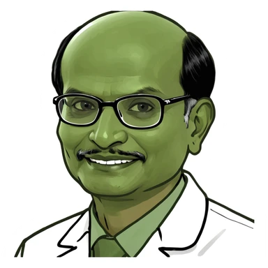 A portrait of Dr. V. Arunachalam, M.B.B.S. sticker