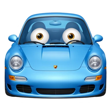2004 blue porsche carrera with eyes on windshield cars movie sticker