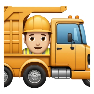 Dump truck with man’s head winking outside drivers window sticker