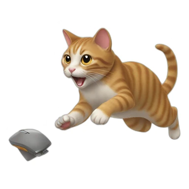 Cat chasing mouse sticker
