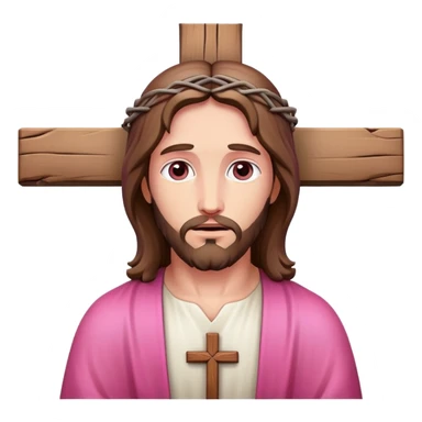 Pink Jesus on the cross  sticker