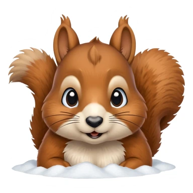 squirrel poking its head out snow sticker