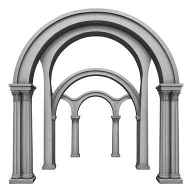 use this bridge. 2 ARCHES side by side, modern LA column in middle, bridge on top of column arch left and right sticker