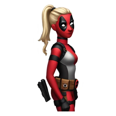 Deadpool character but she is a girl with high pony tail on top of her head sticker