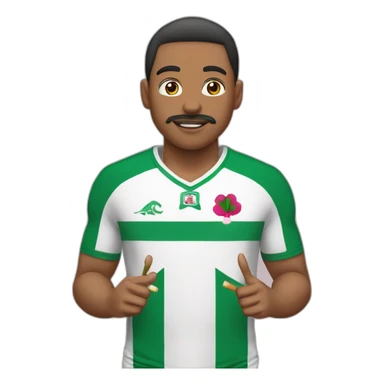 garcon avec un maillot de l'algerie rose et une cigarette eloectonique sticker