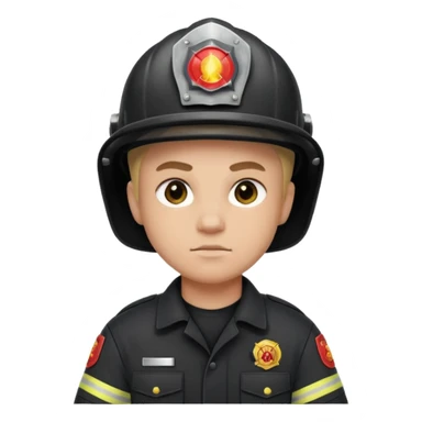 Firefighter with Black uniform sticker