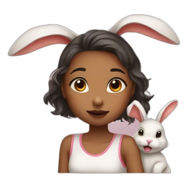 rabbits kiss girl with harts  sticker