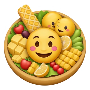 Emoji eating a ton of food sticker