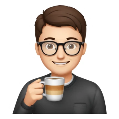 web developer, coffee, glasses, mid 20 sticker