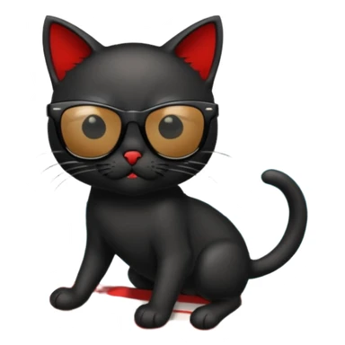 a bad kitty on the waves. make the cat look devlishish with a pair of black ray bans wayfers on. surfing  sticker