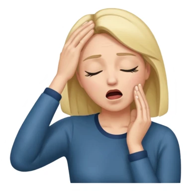 Actress dramatic faint backwards with hand on forehead, mouth open, eyes closed sticker